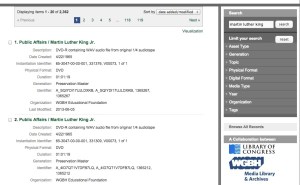 An example of search results from the Interim Access Portal.